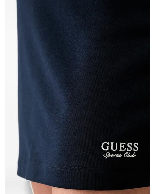 Guess Black Drawstring Logo-Embroidered Skirt