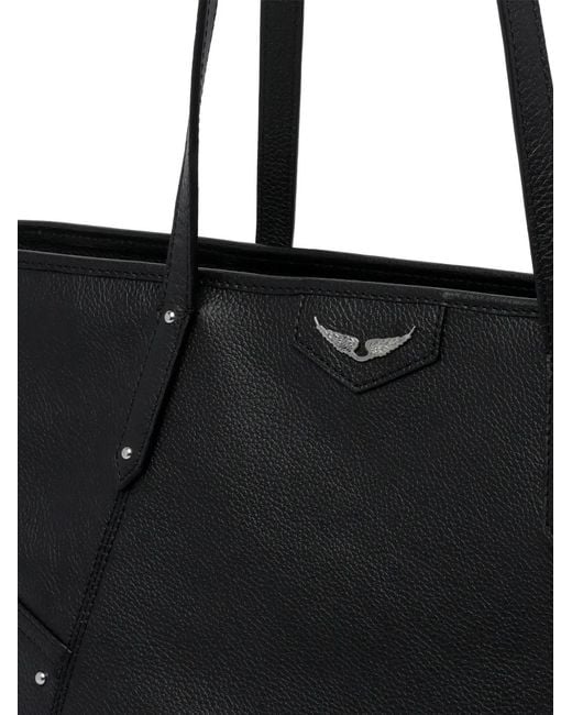 Zadig & Voltaire Black Z Zip External Pocket Shopping Bag