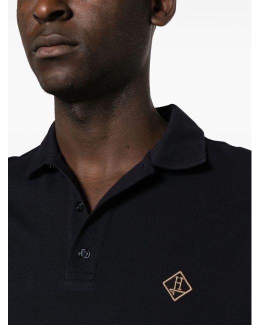 Herno Pikee-Poloshirt mit Logo-Stickerei in Black für Herren