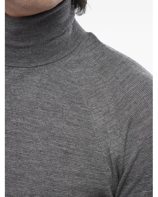 Paolo Pecora Gray Turtleneck Raglan-Sleeve Sweater for men