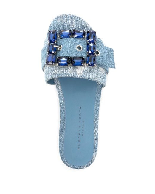 Roberto Festa Blue Fade Denim Slides