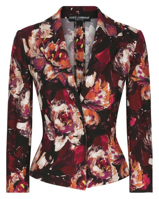 Dolce & Gabbana Red Blazer mit Print