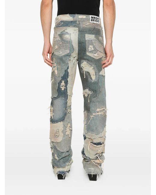 Vaqueros Con Efecto Patchwork Y Diseño Envejecido Who Decides War de hombre de color Blue