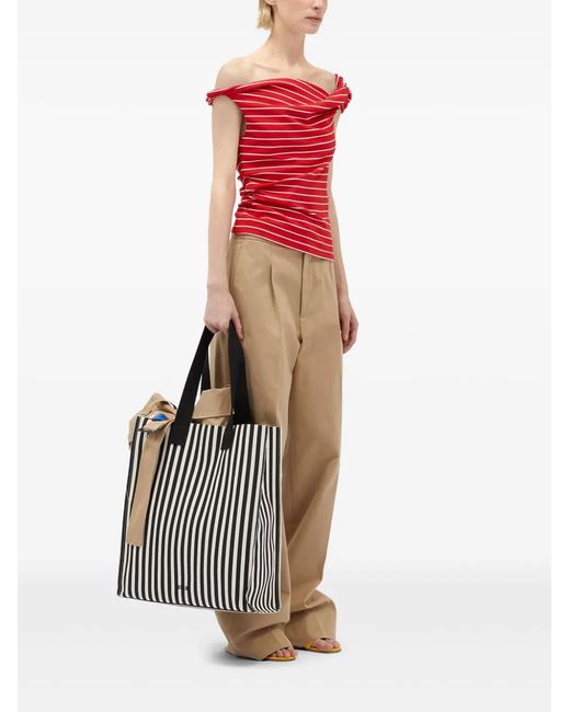 MSGM Red Knot-Detail Top