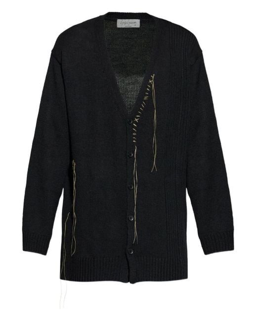 メンズ Yohji Yamamoto Vネック カーディガン Black