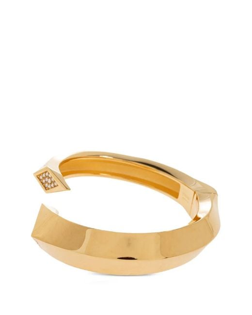 Versace Metallic Crystal-Embellished Geometric Bracelet