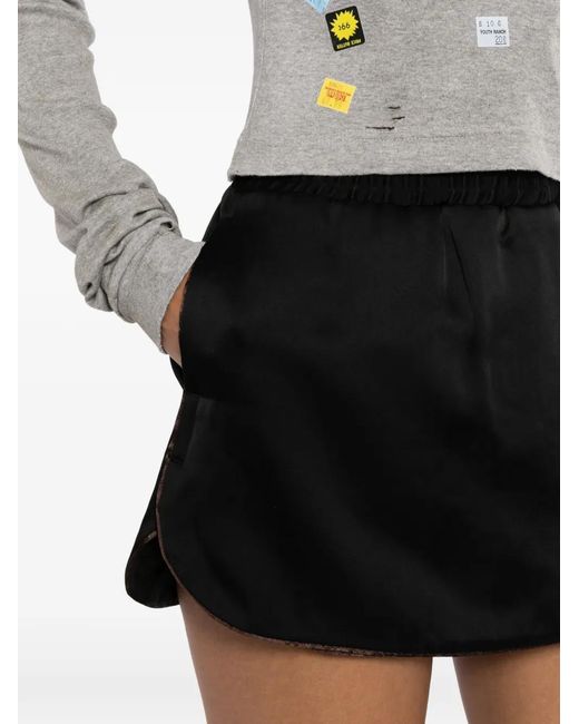Maison Mihara Yasuhiro Black Logo-Patch Elasticated-Waist Shorts