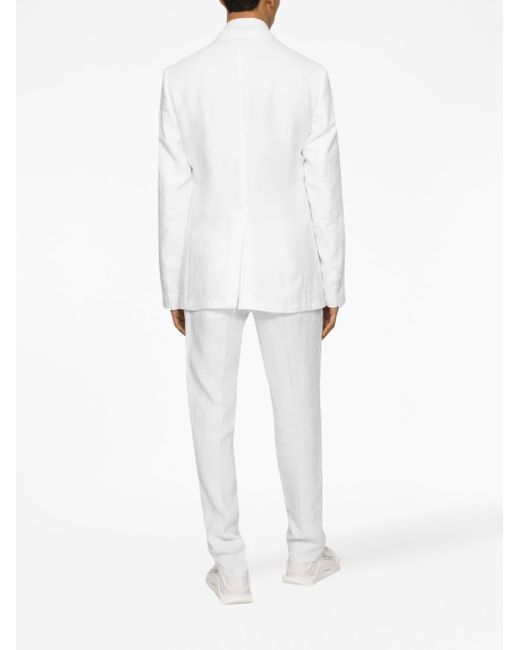 Dolce & Gabbana White Double-breasted Suit Jacket for men