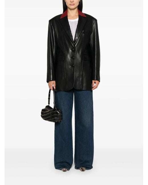 Rabanne Black Leather Blazer