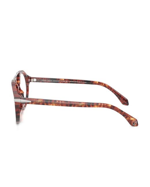 Giorgio Armani Red Tortoiseshell-Effect Double-Bridge Glasses for men