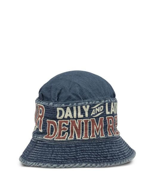 Kapital Blue Lettering Bucket Hat for men
