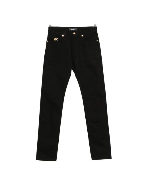 Versace Black Medusa '95 Logo-Plaque Jeans for men