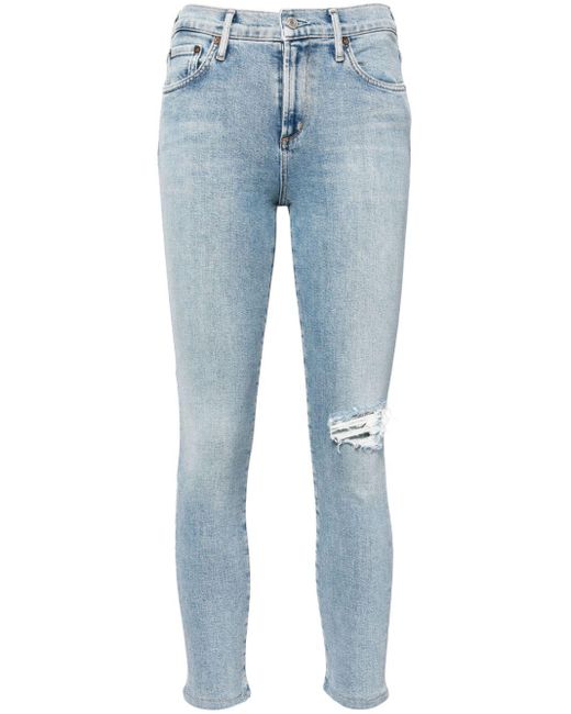 Agolde Blue Sophie Ripped Skinny Jeans