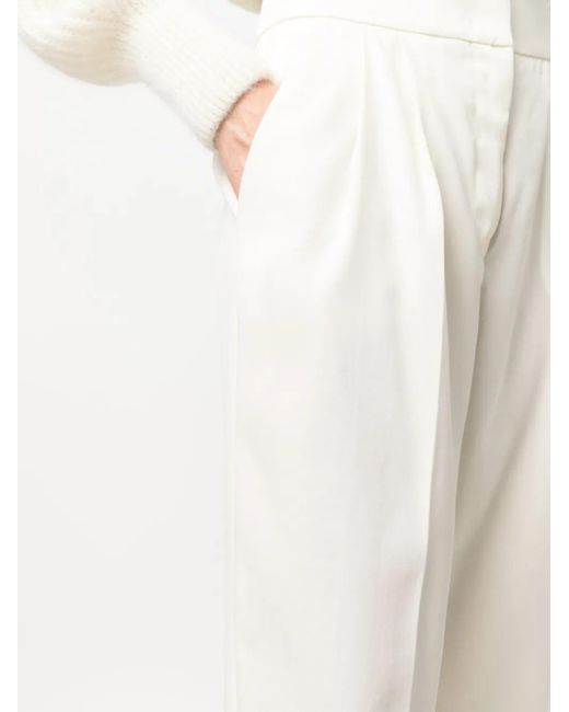 Fabiana Filippi White Pressed-Crease Tapered-Leg Trousers