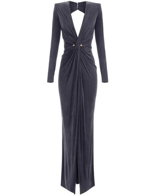 Elisabetta Franchi ドレープ ノット ドレス Blue