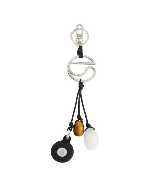 Coperni White Stone-Pendant Logo-Hardware Keychain