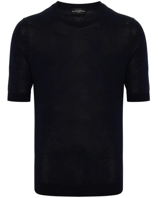 Ballantyne Black Ribbed-Trim T-Shirt for men