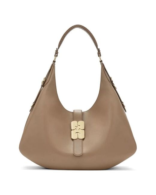 Ganni Natural Large Kat Shoulder Bag