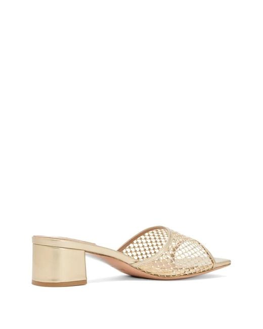 Nicoli Natural Square Toe Net Mules