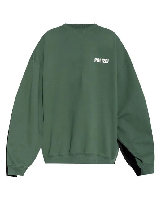 Vetements Green Polizei Sweatshirt for men