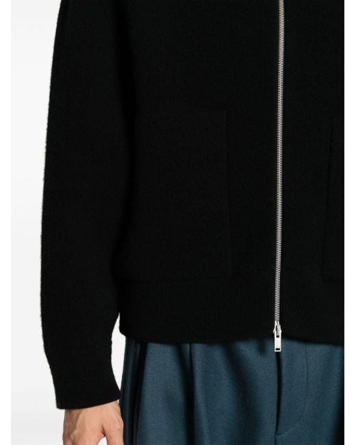 Jil Sander Black Zip-up Fleece Cardigan for men