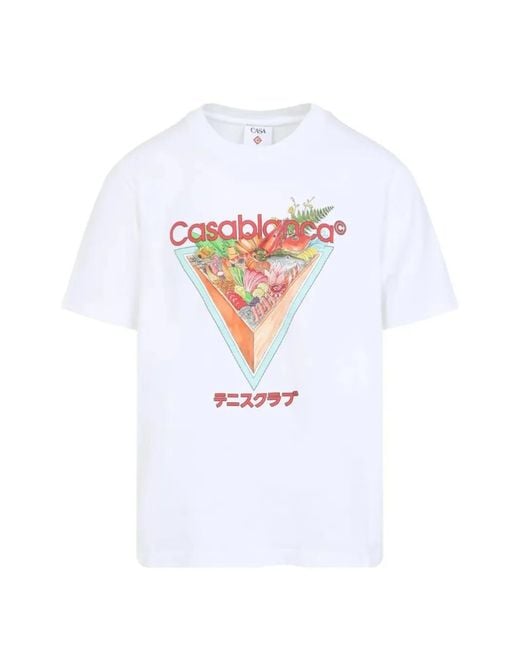 Casablanca White Crew-Neck T-Shirt for men