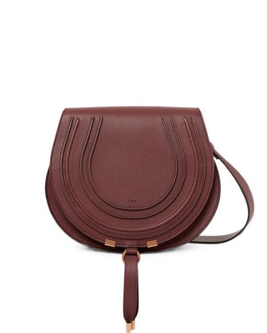 Chloé Red Mini Leather Shoulder Bag With Tassel Closure, 20.5Cm