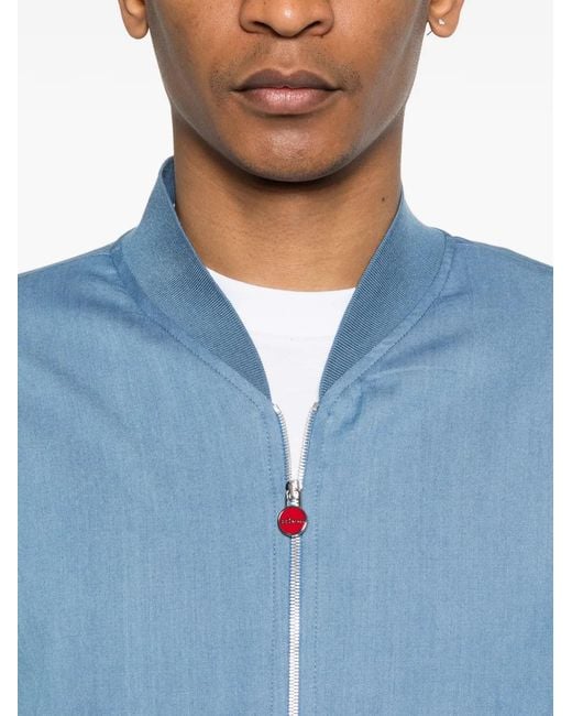 Kiton Blue Zip-Front Jacket for men