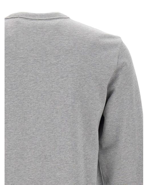 Boss Gray Embroidered-Logo Crew-Neck Sweatshirt for men