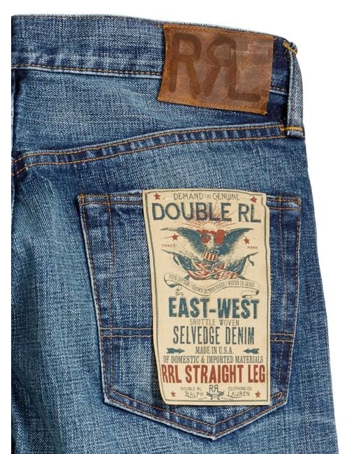 RRL Blue Hillsview Rrl Straight-Leg Selvedge Jeans for men