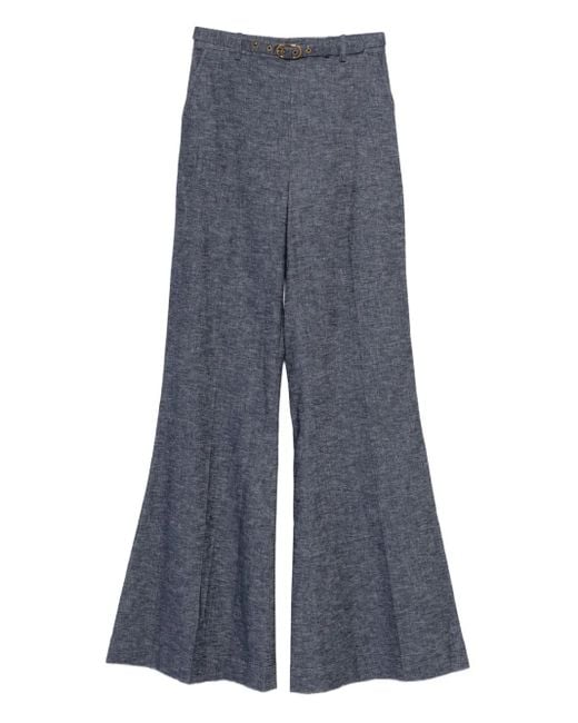 Zimmermann Blue Linen Cotton Pants