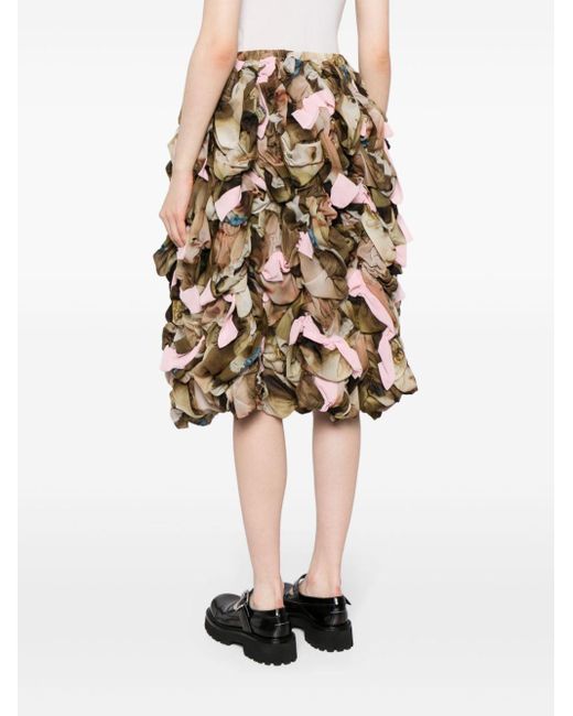 Comme des Garçons Natural Layered-design Midi Skirt