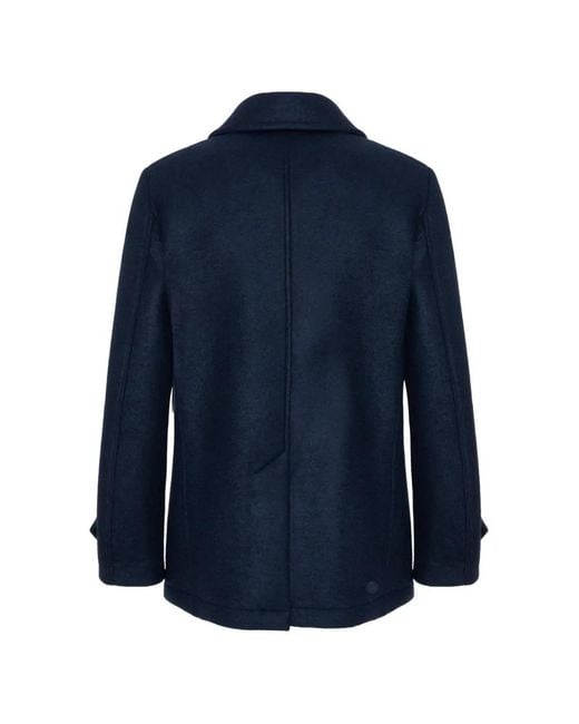 Colmar Blue Double-Breasted Button-Cuff Coat for men
