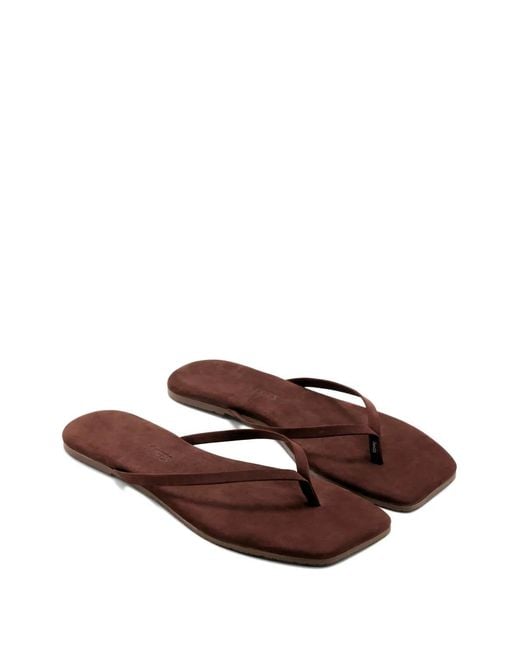 TKEES Brown Lily Suede Flip-Flops