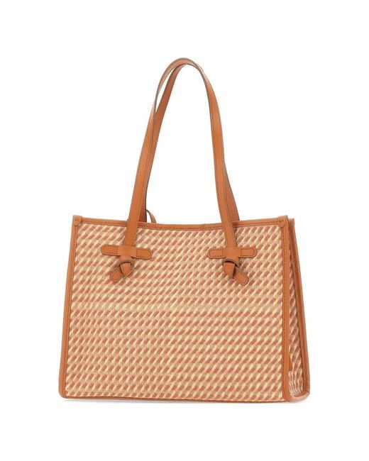 Gianni Chiarini Natural 32 Miss Marcella Houndstooth Tote Bag