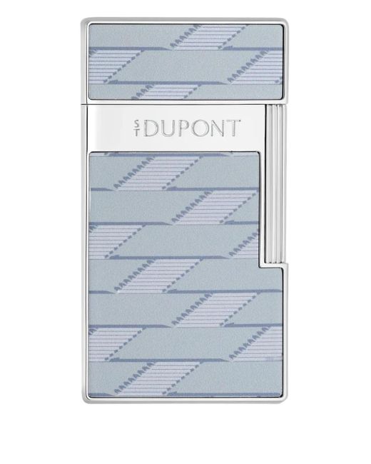 S T Dupont Blue Feuerzeug im Metallic-Look