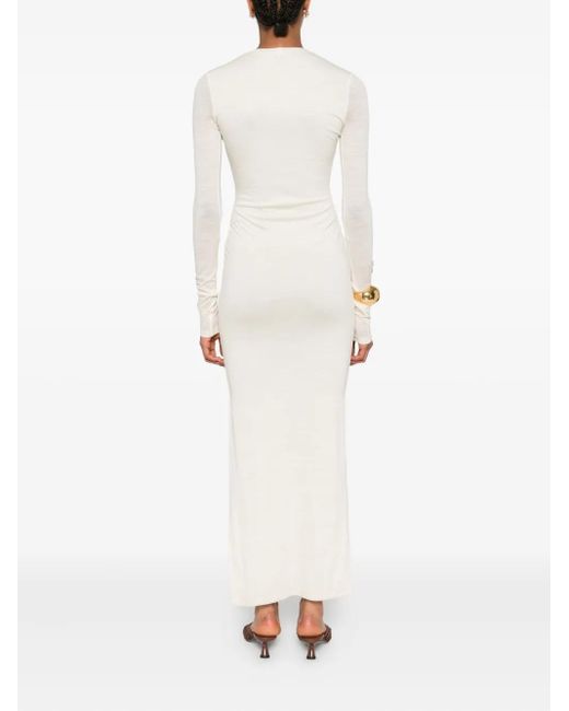 Nanushka White Crew-Neck Long Dress