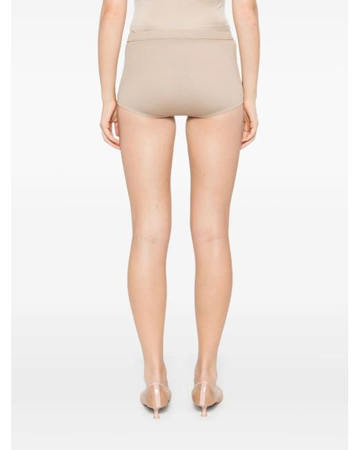 Prada Natural Triangle-Enamel Mini Shorts