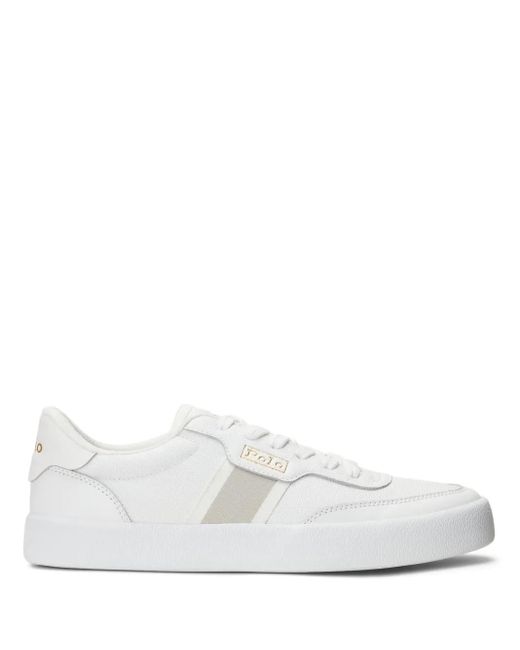 Polo Ralph Lauren White Court Leather Sneakers