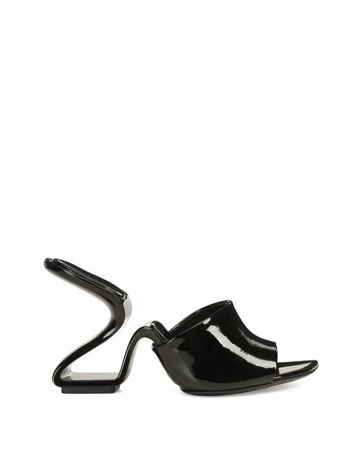 Sergio Rossi Black Sinuous Sculpted Sandals