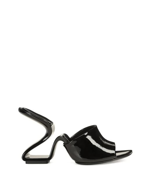 Sergio Rossi Black Sinuous Sculpted Sandals
