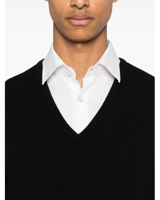 Fursac Black Wool Sweater for men