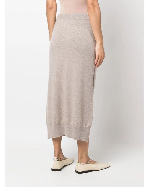 Barrie White High-Waisted Knit Skirt