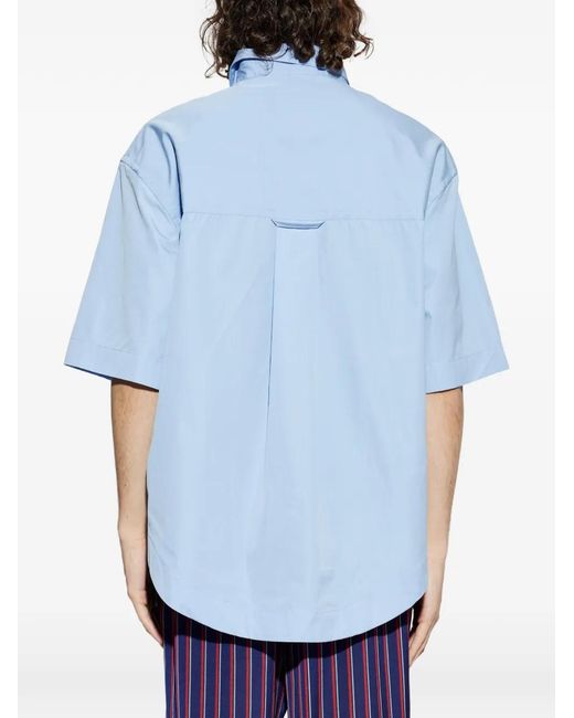 AMI Blue Pocket Short-Sleeve Shirt for men