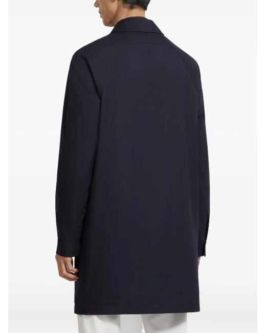Zegna Blue Trofeo Elements Trench Coat for men