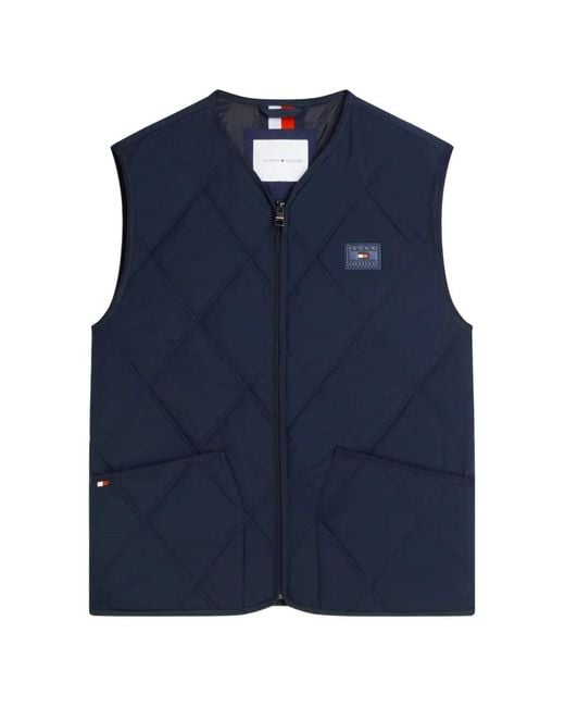 Tommy Hilfiger Blue Diamond-Quilted Gilet for men