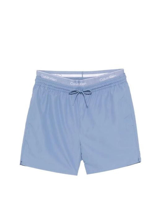 Calvin Klein Blue Drawstring Swim Shorts for men