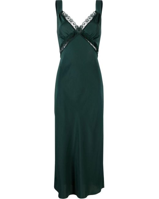 Reformation Silk Provence Lace-trim Dress in Green | Lyst