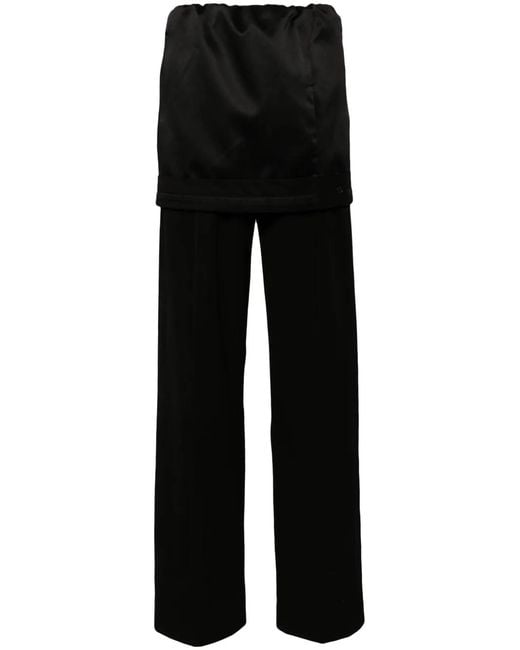 ALAINPAUL Black Layered Wool Track Pants