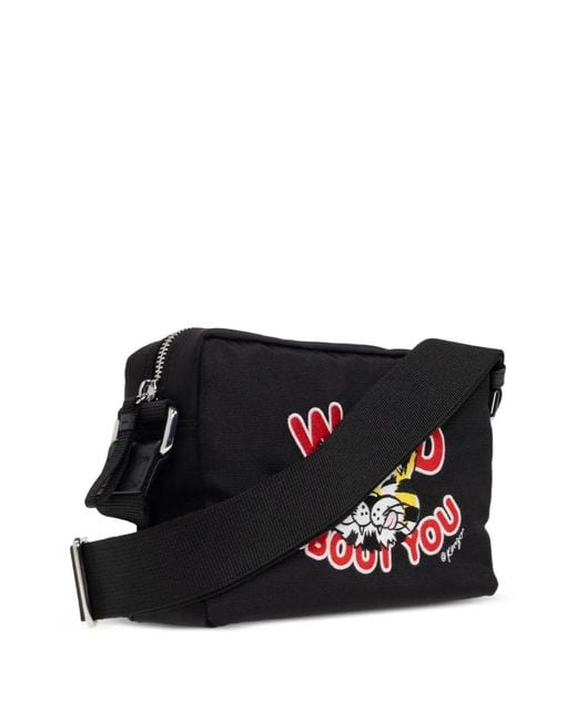 KENZO Black Varsity Crossbody Bag for men